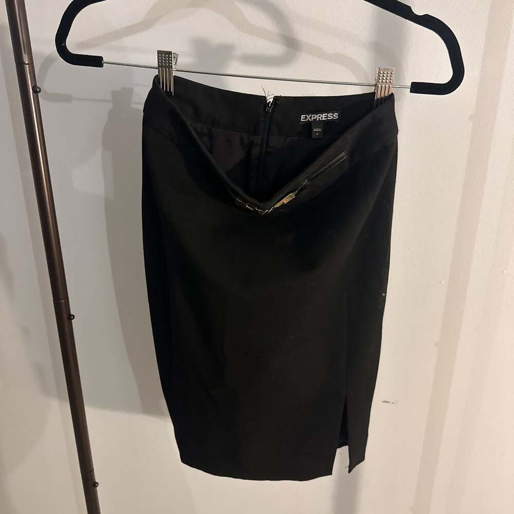 Expresswomen 4 black fully lined pencil skirt w/front side slit